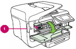 Open the cartridge access door to check for installation issues or glue residue.