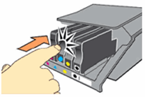 Ensure proper cartridge installation by pushing it firmly until it clicks into place.