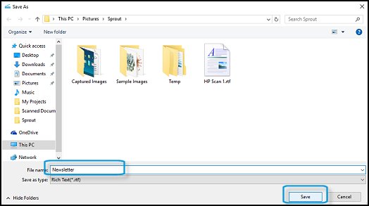 Saving the scan